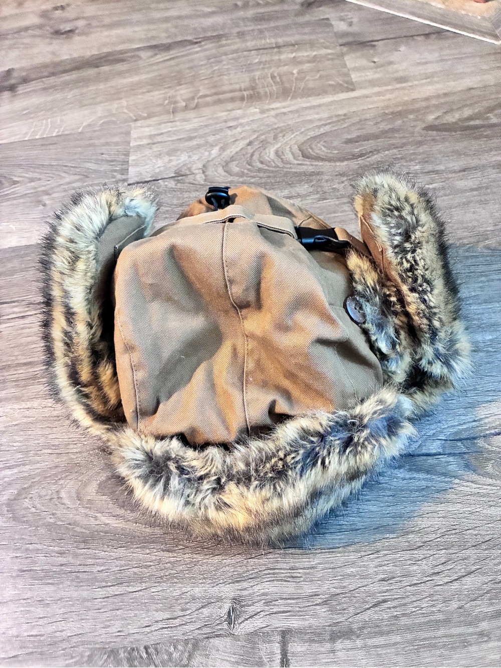 Tan Faux Fur Trapper Hat for Men